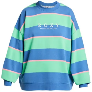 Sweatshirt ROXY "Strictly Stripes Oversized", Damen, Gr. M, katydid stripy soul, Obermaterial: 60% Walkfrottier, 40% Microfaser;, Sweatshirts Sweatshirt