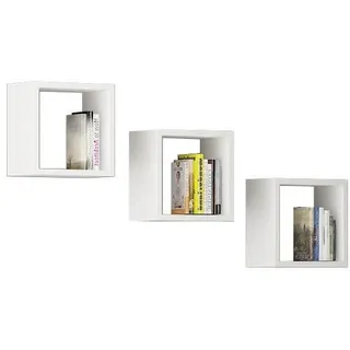 Raumhirsch Furniture Wandregal Weiß 25/25/15 , Holzwerkstoff , Rechteckig , 25x25x15 cm , Wohnzimmer, Regale, Wandregale