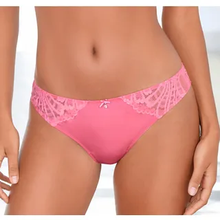 Tanga LASCANA "Flora", Damen, Gr. 36/38, pink, Spitze, Obermaterial: 89% Polyamid, 11% Elasthan, Unterhosen Tanga, hinten aus leicht transparenter Spitze, Topseller