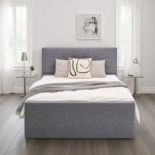 Homestyle4u Polsterbett 140 x 200 cm Grau