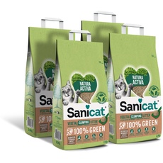 Sanicat – Pflanzliche Klumpstreu Natura Activa 100 % Green | Hohe Absorption und natürliche Klumpenbildung | Recyceltes Produkt, biologisch abbaubar und kompostierbar | Packungsgröße 10 l