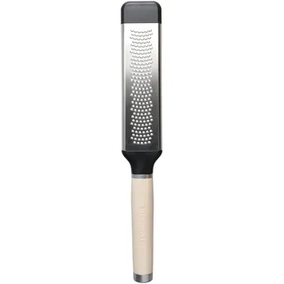 KitchenAid Käsereibe, 2-seitige Reibe aus geätztem Edelstahl mit feinen Reibelöchern – Almond Creme