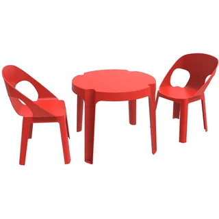 resol Kinder Rita Set 2 Stühle und 1 Tisch, Kunststoff, Polypropylen, Rot, 60 x 51 x 78 cm, 3 Stück