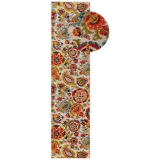 benuta nest Outdoor-Läufer, Mehrfarbig, Kunststoff, Floral, Rechteckig, 70x240 cm, Oeko-Tex® Standard 100, für Fußbodenheizung geeignet, in verschiedenen Größen erhältlich, pflegeleicht, Teppiche & Böden, Teppiche, Teppichläufer