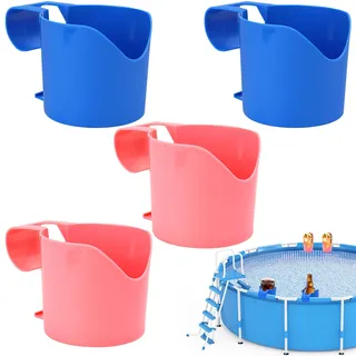 IIRC Getränkehalter Pool, 4 Stück Bierhalter Pool, Pool Wasserbecher-Hängehalter für das Schwimmbad zur Aufbewahrung von Getränken, Bier, Mobiltelefon