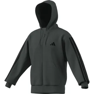 adidas Herren Kapuzenjacke 3S Fleece FZ Hoodie JL9824 XXL - Dark Grey Heather/Black - XXL