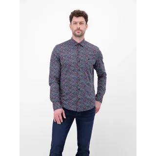 Langarmhemd LERROS "Jerseyhemd mit Haifischkragen", Herren, Gr. XXL, Normalgrößen, vivid rot, 100% Baumwolle, Hemden Langarmhemd