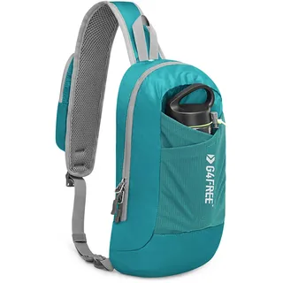 G4Free Sling Bag RFID-blockierender Crossbody-Rucksack mit Vordertasche, Wandern, Tagesrucksack, Brusttasche für Damen und Herren, blau - peacock blue, Einheitsgröße