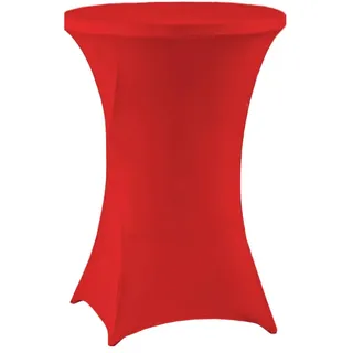 meioro Stretch Stehtischhusse Ø 60cm Polyester Enge Tischdecke, Abwaschbar Rund Husse, Faltenresistente Hussen mit Verstärkung im Fußbereich Geeignet für Stehtisch Bistrotisch (Rot,60Dx110H cm)