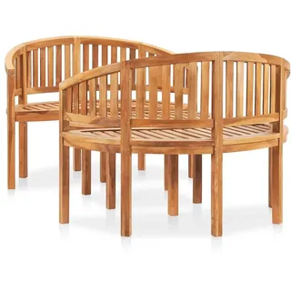 vidaXL 3-tlg. Garten-Lounge-Set Massivholz Teak - Braun