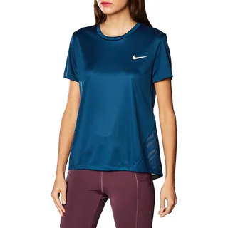 Nike Damen T-Shirt W NK Miler TOP SS, Valerian Blue/(Reflective silv), XL, AJ8121