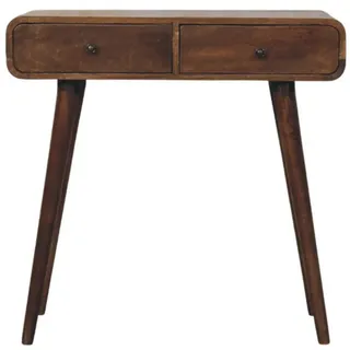 Artisan Furniture Konsolentisch Klassisches Grau-Finish, 2 Schubladen, Braun , Holz , Echtholz,Mangoholz , 35x78x80 cm , FSC 100% , Wohnzimmer, Wohnzimmertische, Konsolentische