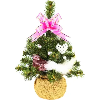 Geschmückter künstlicher Weihnachtsbaum mit 13 Ornamenten TINY 2 im Topf 25 cm - Bunt