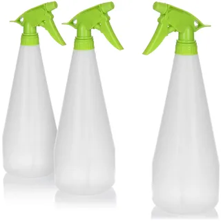 com-four® 3x Blumensprüher - Sprühflasche zur Bewässerung von Pflanzen - Wassersprühflasche zum Wasserzerstäuben (3 Stück - weiß/grün)