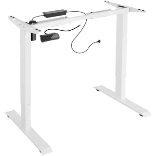 tectake Tischgestell Piotr, 85 - 129 x 65 x 71 - 121 cm, weiß , Weiß , Metall , Sprichwort/Zitat , Quadratisch , 65x121x129 cm , Ce , Büromöbel, Schreibtische, Schreibtische