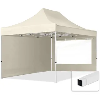 Faltpavillon Economy 3 x 4,5 m inkl. 2 Seitenteile creme 59042