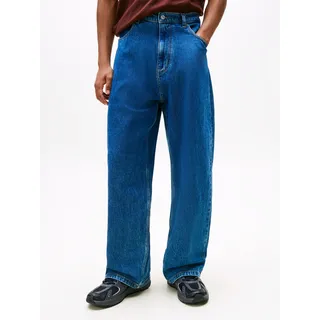 Gerade Jeans TOMMY JEANS "Theo Baggy Jeans", Herren, Gr. 36, Länge 32, denim medium, Denim/Jeans, Obermaterial: 99% Baumwolle, 1% Elasthan, unifarben, straight fit lang, Jeans Gerade Jeans, Straight fit