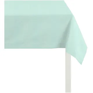 Tischdecke APELT "4362 Rips - UNI" Gr. 3, blau (türkis), B:130cm L:170cm, Baumwolle, Polyester, Tischdecken, Tischdecke, Wasser- und Schmutzabweisend