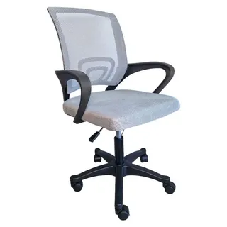 Bürodrehstuhl KO25SZ mit Micromesh, Belastbarkeit 120 kg, Sitzhöhe 40-50 cm, Fünfsternfuß - Grau, Schwarz