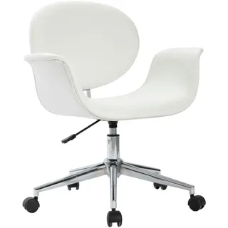 vidaXL Drehbarer Esszimmerstuhl Weiß Kunstleder