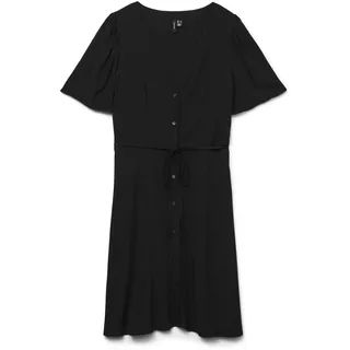 VERO MODA Damen Viskose Mini-Kleid Kurzarmkleid VMAlba 10292845 Black M