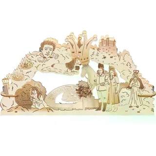 Lichterbogen Das singende klingende Bäumchen mit Schloss Märchenszene 37x20x6,5