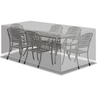 PATIO PLUS Outdoor-Möbel-Set Abdeckung, wasserdicht, winddicht, Anti-UV, rechteckig, Gartentisch Abdeckungen für Patio Tisch und Stühle Set - Extra groß 200x160x70cm Transparent