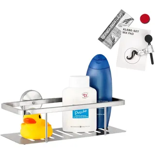 bremermann Duschkorb Piazza, Edelstahl , Metall , 28x10x13.5 cm , Badezimmer, Baden & Duschen, Duschregale & Duschablagen