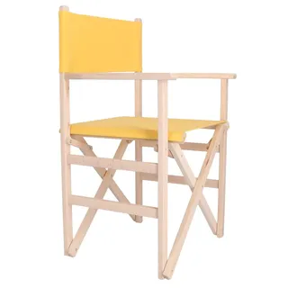 Aranaz 1003 Gerader Klappsessel aus Buchenholz und Segeltuch, Farbe: Gelb