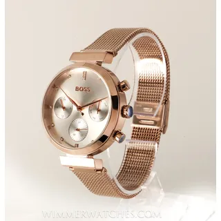 Hugo Boss Damenuhr, 1502553, Flawless, Roségold, Chronograph, Milanaise-Armband