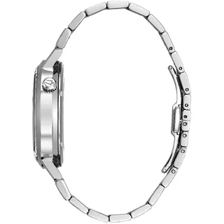 Bulova Herrenuhr 96A199 Automatik Classic Edelstahl schwarzes Zifferblatt Glasboden - Silber