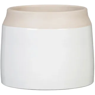 Blumentopf , Weiß , Keramik , 21x21x17 cm , Dekoration, Blumen & Blumentöpfe, Übertöpfe