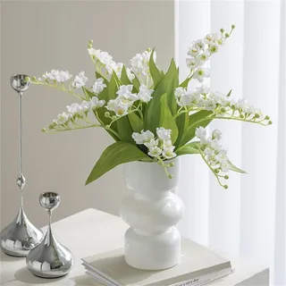 Ins Moderne Vasen, Hydroponische Glasblumenvase, Tulpenvase Glasblasenvase für Blumen, Dreischichtige Glasvase für Dekoration, Geometrische Glasvase für Haus/Büro/Hochzeit/Party(Weiß)