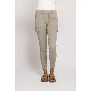 Cargohose ZHRILL "ZHDAISEY", Damen, Gr. S, N-Gr, grün, Web, Obermaterial: 67% Baumwolle, 30% Lyocell, 3% Elasthan, unifarben, Hosen Cargohose, mit elastischem Bund und Kordelzug