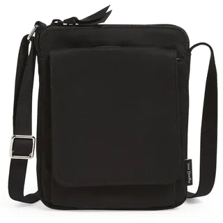 Vera Bradley Damen Mini-Hipster, RFID-Schutz Umhängetasche, Schwarz – recycelte Baumwolle