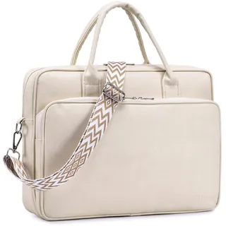 SUCIKORIO Arbeitstasche Damen Leder, Wasserdicht Laptoptasche Damen Elegant 14 Zoll Lehrertasche Groß Laptop Aktentaschen Leder Mit Vielen Fächern Briefcases für Arbeit, Schul, Büro