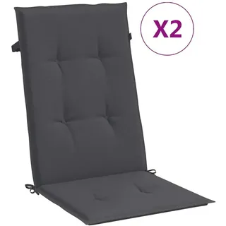 vidaXL Hochlehner-Auflagen 2 Stk. Melange Anthrazit 120x50x4 cm Stoff - Grau