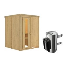 KARIBU Sauna »Ogershof«, inkl. 3.6 kW Saunaofen mit integrierter Steuerung, für 3 Personen - beige