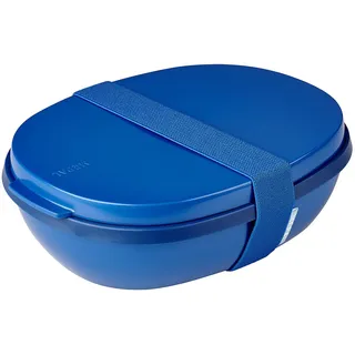Mepal - Lunchbox Ellipse Duo - Meal Prep Box für Erwachsene & Salatbox zum Mitnehmen - Brotdose für ein gesundes Mittagessen - Ideal für Sandwiches & Salate - 825 ml + 600 ml Vivid blue