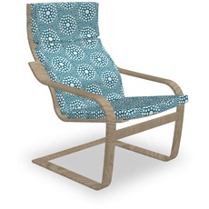 ABAKUHAUS Abstrakt Poäng Sessel Polster, Die Wiederholung Grafische Kreise, Sitzkissen mit Stuhlkissen mit Hakenschlaufe und Reißverschluss, Weiß Blau