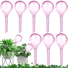 TableRe 8 Stück Gießkugeln-13x5cm Bewässerung Zimmerpflanzen Bewässerungskugeln Topfpflanzen Selbstbewässerung PVC Bewässerung-Kugeln Rosa Wasserspender Blumenbewässerer für Pflanzen
