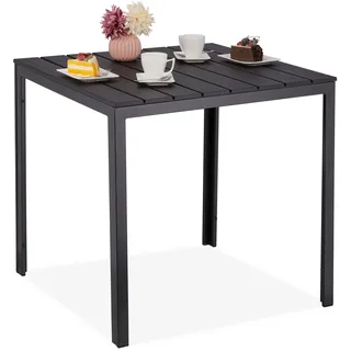 Relaxdays Gartentisch 78 x 78 x 74 cm schwarz