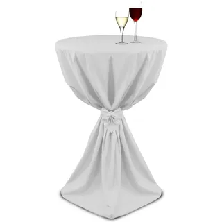 Stehtischhusse Guilia Ø 60 cm Weiß , Textil , 60x120 cm , Heimtextilien, Bezüge