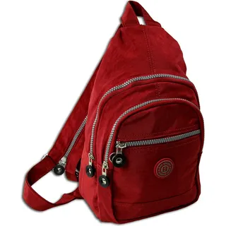 Bag Street Rucksack Crinkle Nylon rot trendiger Damen Cityrucksack ORJ200R - Rot