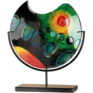 GILDE GLAS art Design-Vase - Dekoobjekt handgefertigt aus Glas, H 37 cm