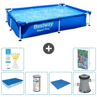 Bestway Steel Pro Rechteckig - 221x150x43 cm - 7-teilig S167 - Blau