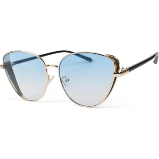 styleBREAKER Damen Cateye Sonnenbrille mit Glitzer Element, Metall Rahmen und Polycarbonat Gläser, Katzenaugen Form, Retro Look 09020104