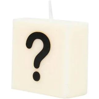 PD-Party 7040038 Geburtstag dekoratives Wachs Symbol Kerze | Wax Candle - ?, Cremefarben/Schwarz, 4cm Länge x 4cm Breite x 2cm Höhe