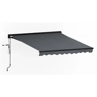 blumfeldt CloudShade Markise 300x250 – Elektrische Halbkassettenmarkise, App & Fernbedienung, UV 30+ & Regenschutz, Aluminiumrahmen, Wandmontage, markise 3m breit - Grau