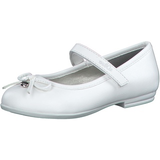 s.Oliver Mädchen Ballerinas mit Schleife mit Klettverschluss, Weiß (White), 38